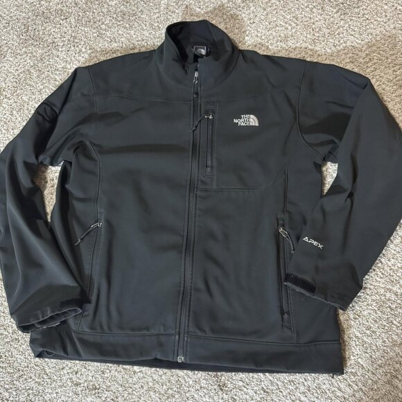 The North Face Jacket Mens Large Black Apex Bionic Softshell Windproof Full Zip - Picture 1 of 9